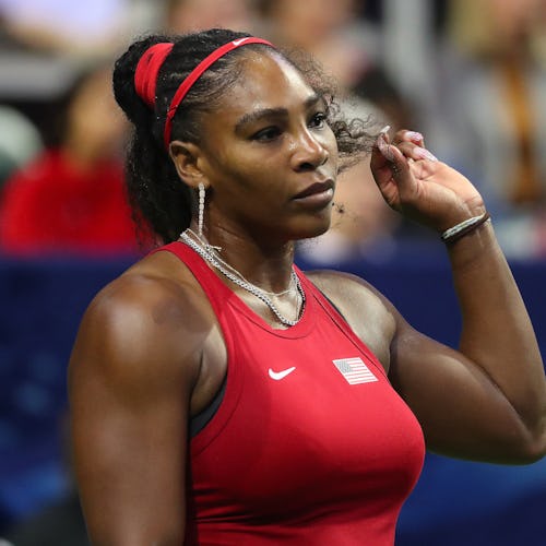 Serena Williams wore a bright red manicure during part of the 2020 US Open.