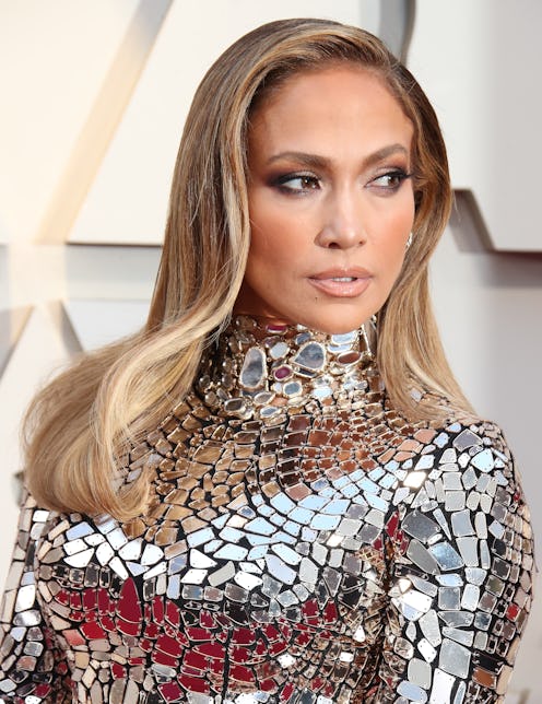  Jennifer Lopez's most recent look features a glossy brown lip.