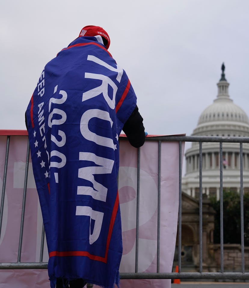 A supporter of President Donald Trump on Jan. 6