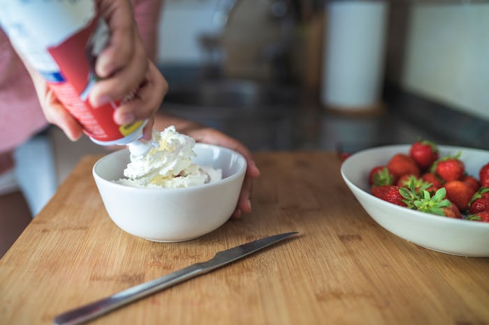 whipped cream in a bowl