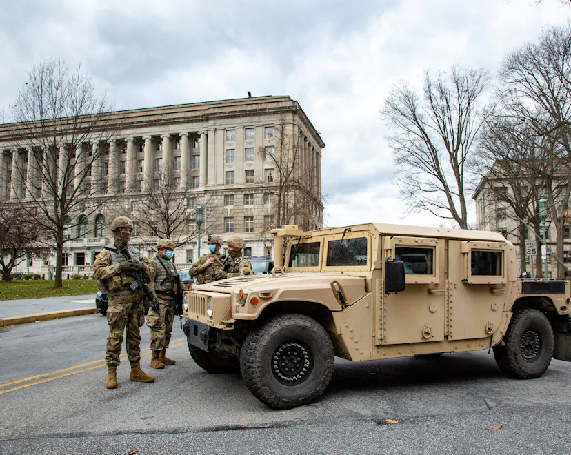 An elementary school music teacher has continued to hold classes over Zoom while guarding the Capito...