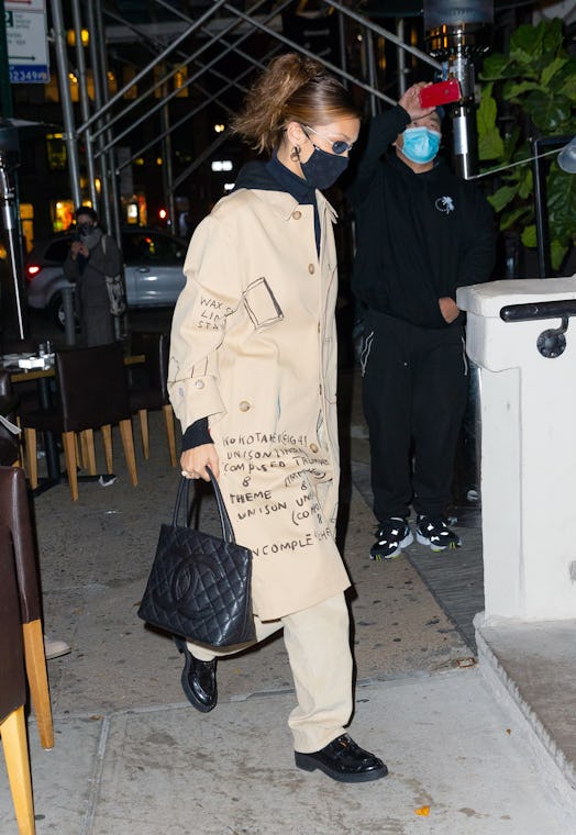 Bella Hadid carrying a Chanel bag while out in New York City.