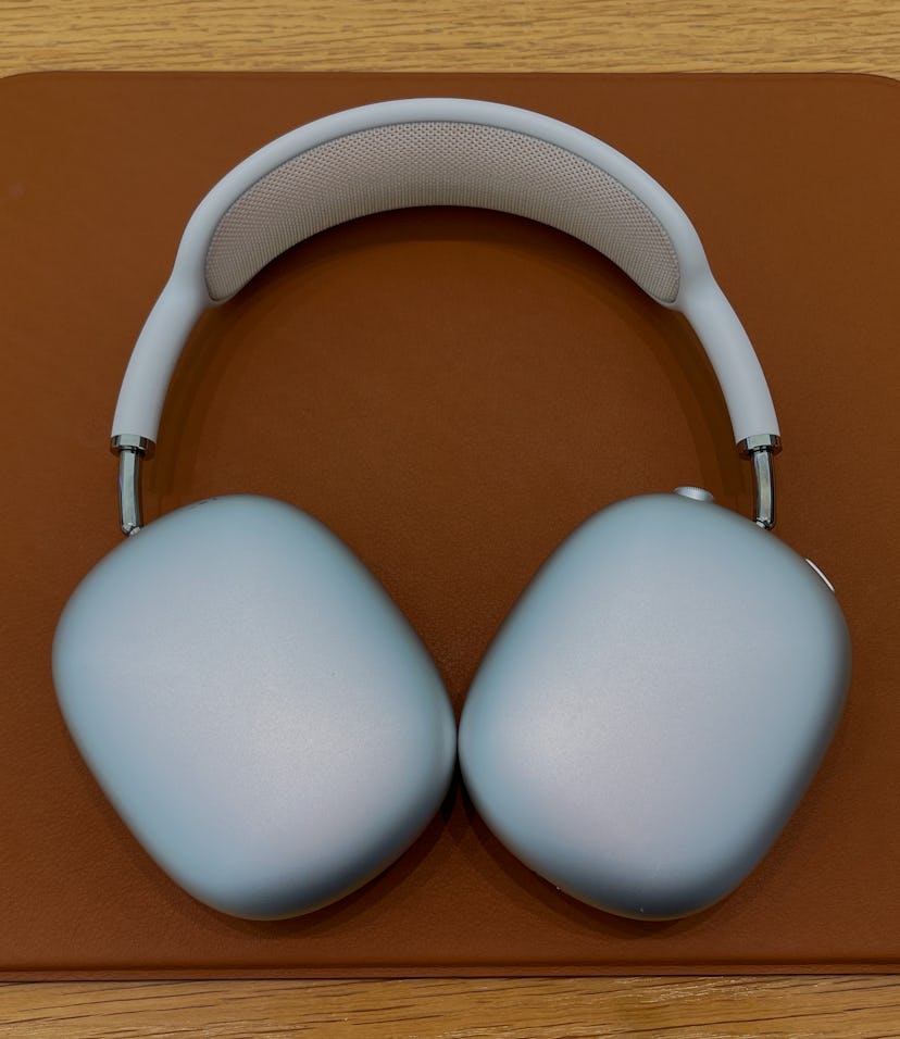 Apple AirPods Max pictured resting on a table.