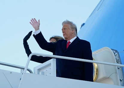 Donald Trump waves to supporters. 