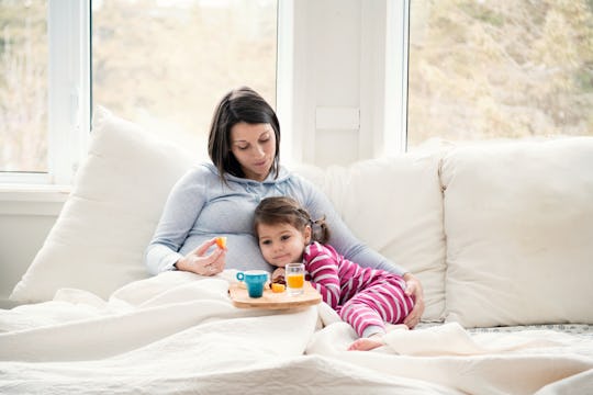 pregnant mom and little girl valentine's day