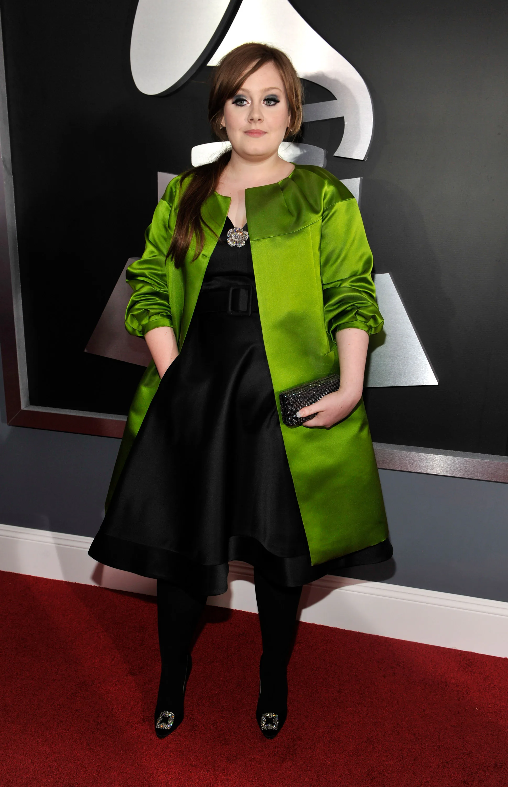 adele green dress vogue Adele Wears a Green Givenchy Gown to Grammys 2017
