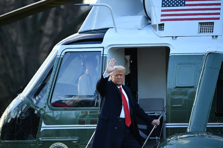Donald Trump left the White House before the inauguration on Wednesday, Jan. 20, marking a break in ...