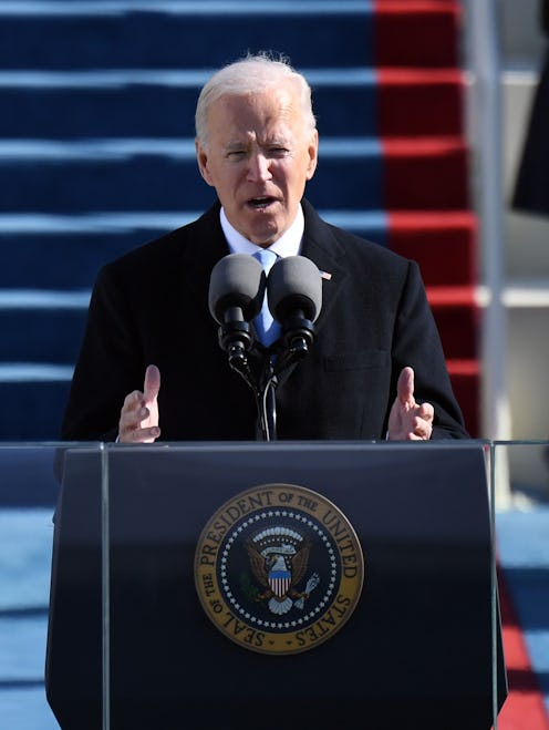 President Joseph Biden delivers his inaugural address. This afternoon he will sign executive orders ...