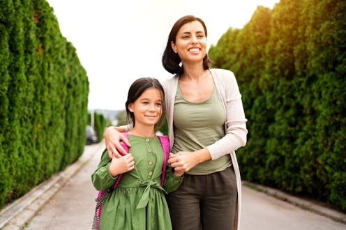 mother, daughter, school