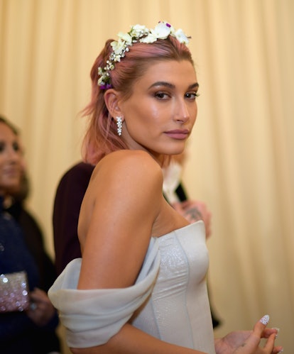 Hailey Bieber's pink hair is on trend for 2021.