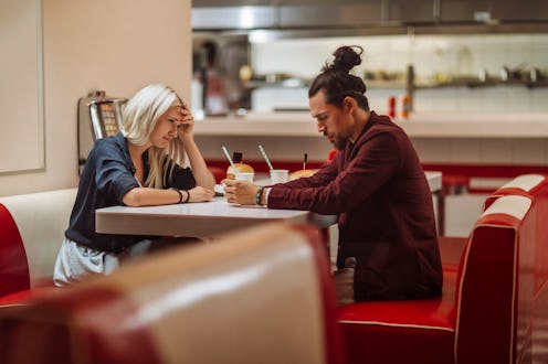couple, diner, breaking up