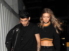 Zayn Malik and Gigi Hadid step out hand in hand.