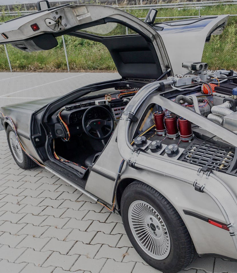 A DeLorean car