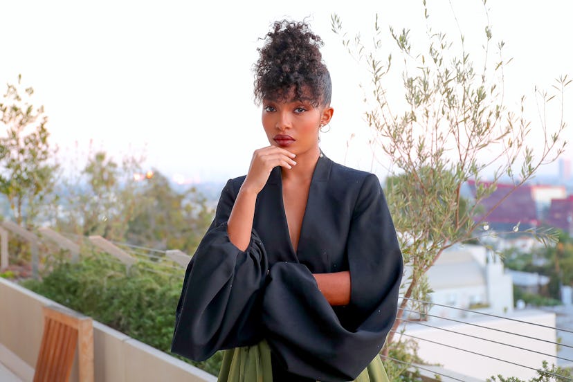 Yara Shahidi poses during a photoshoot celebrating her appearance on the Trumpet Awards at The West ...