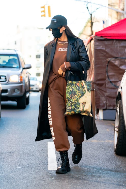 Irina Shayk is seen in SoHo on January 23, 2021 in New York City.