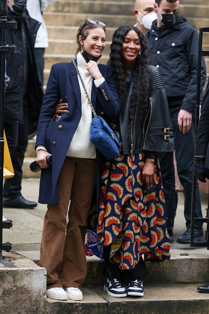 Christy Turlington and Naomi Campbell are seen leaving the Fendi show on January 27, 2021 in Paris, ...