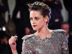 Kristen Stewart, who will play  Princess Diana in a new movie called 'Spencer,' on a red carpet