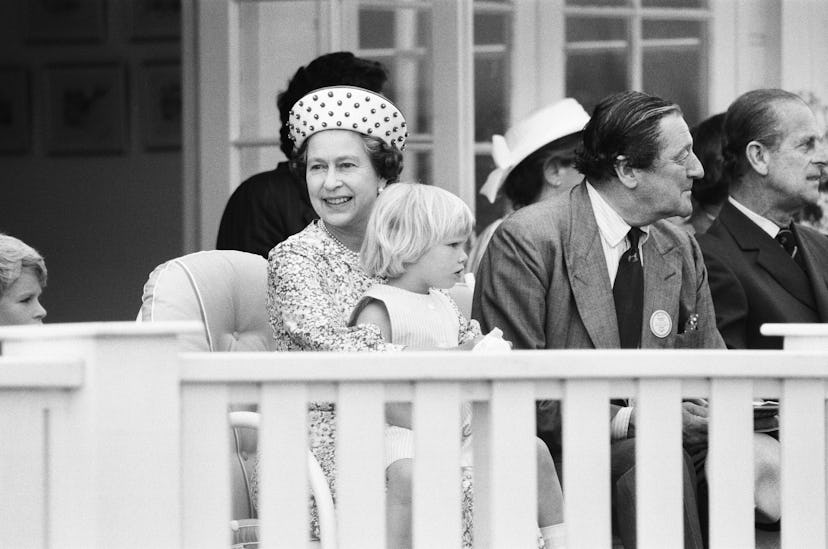 Zara Philips with Queen Elizabeth, 1984.
