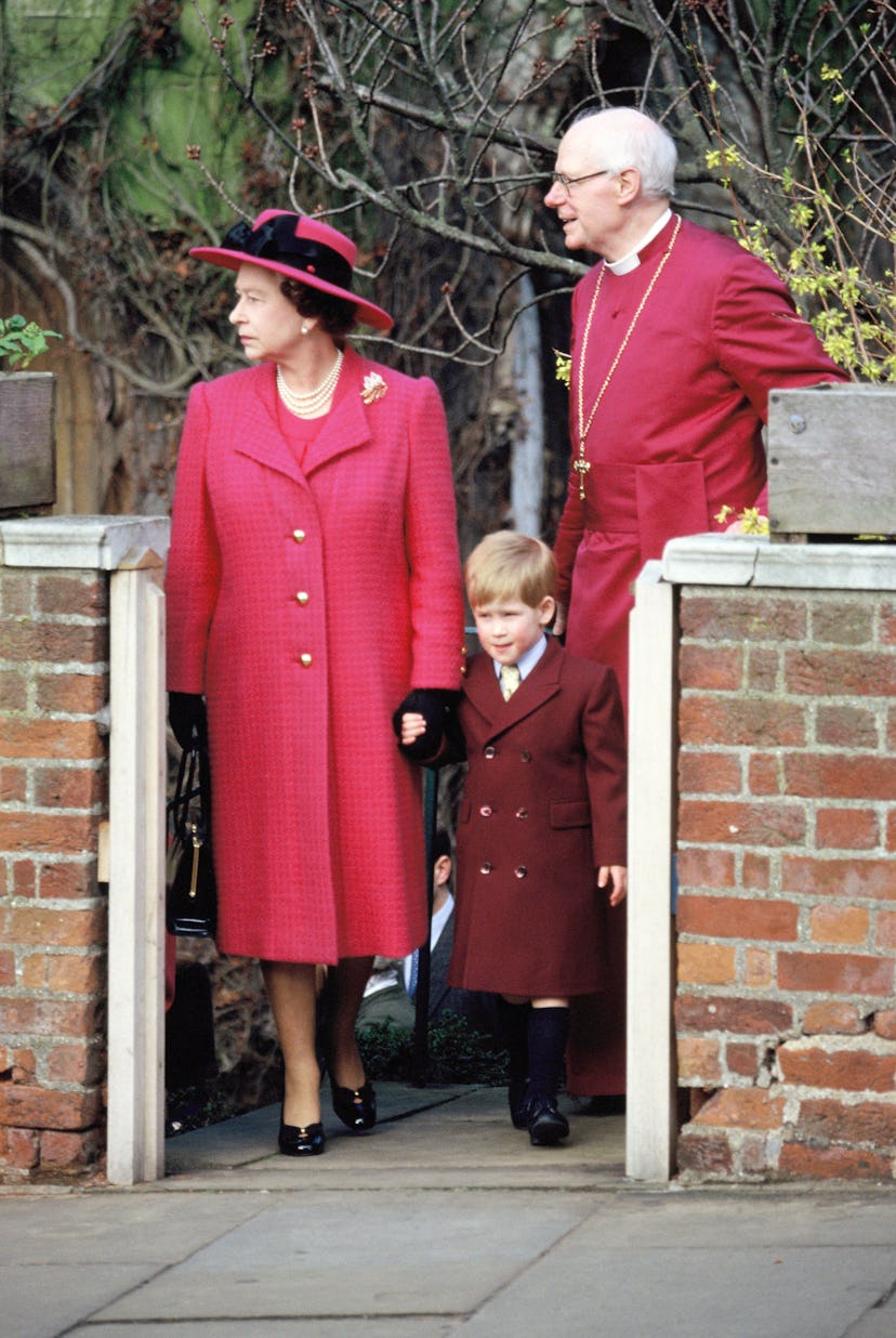 Queen Elizabeth with Prince Harry in 1989.
