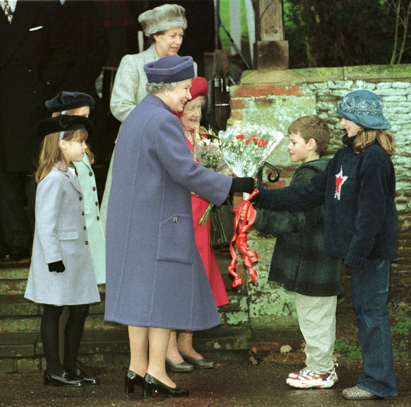 Queen Elizabeth at Christmas services with Princess Eugenie and Princess Beatrice.