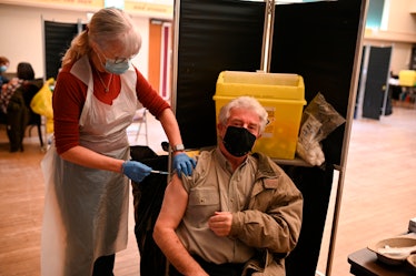 Man receiving a Covid-19 vaccine