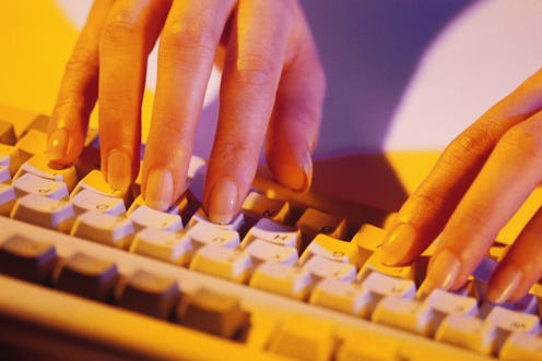 computer, typing, keyboard, 90s