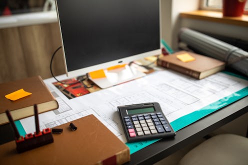 calculator, desk, productivity