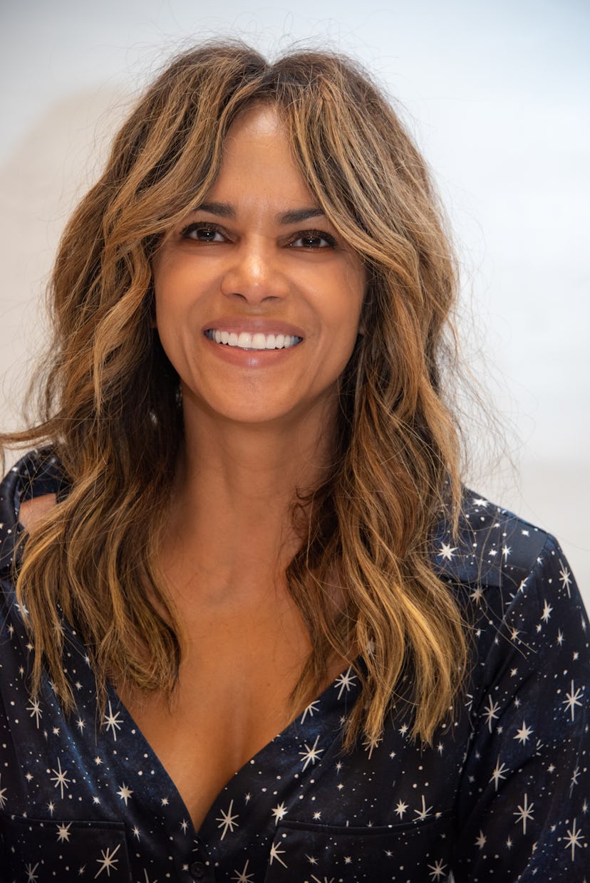Halle Berry's shaggy layers are a 2021 spring hair trend.