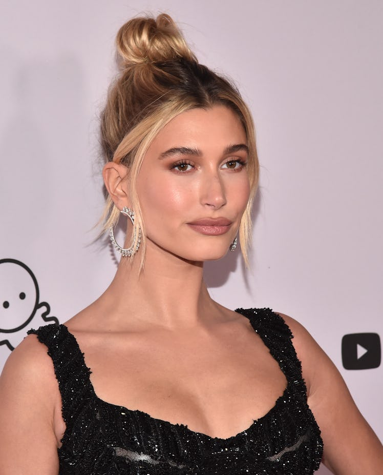Hailey Baldwin attends the premiere of Justin Bieber's documentary film.