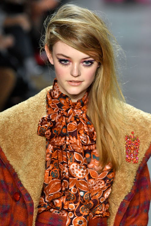 NEW YORK, NY - FEBRUARY 12: A model walks the runway at the Anna Sui Ready to Wear Fall/Winter 2018-...