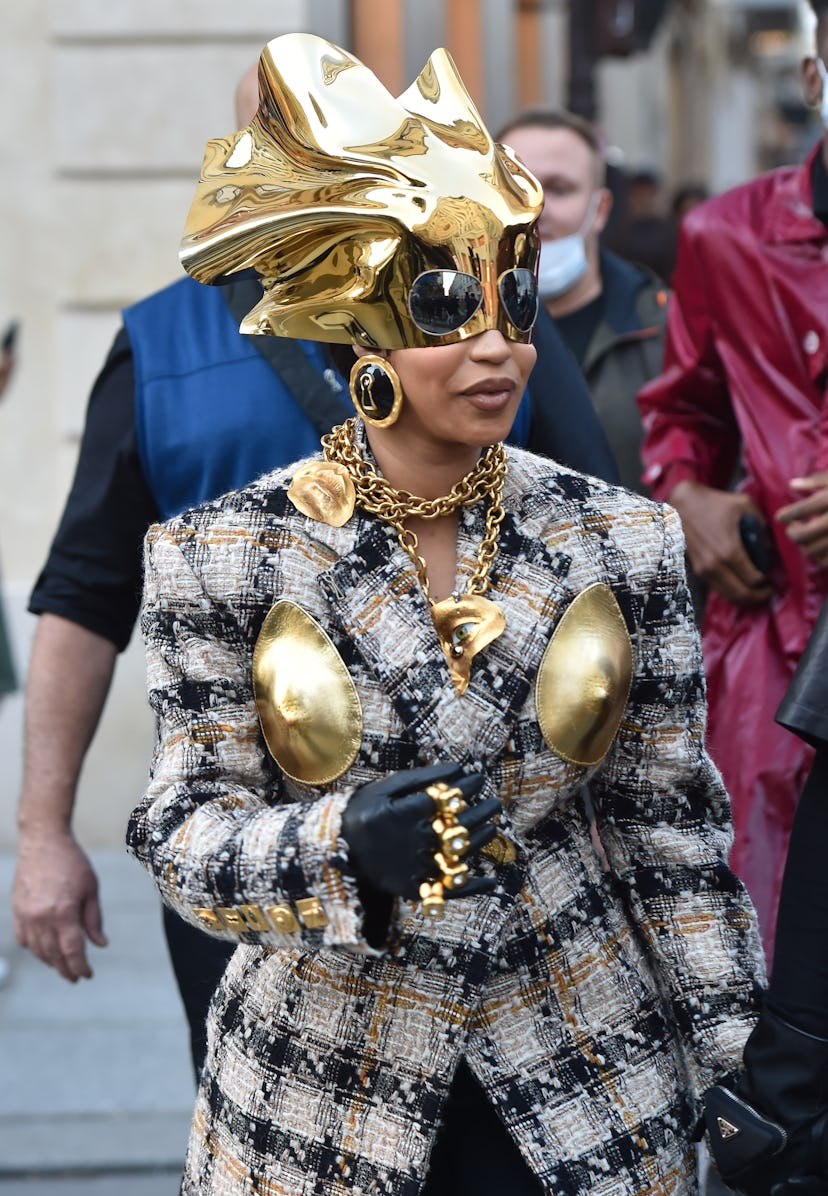 PARIS, FRANCE - SEPTEMBER 29: Cardi B is seen on September 29, 2021 in Paris, France. (Photo by Neil...