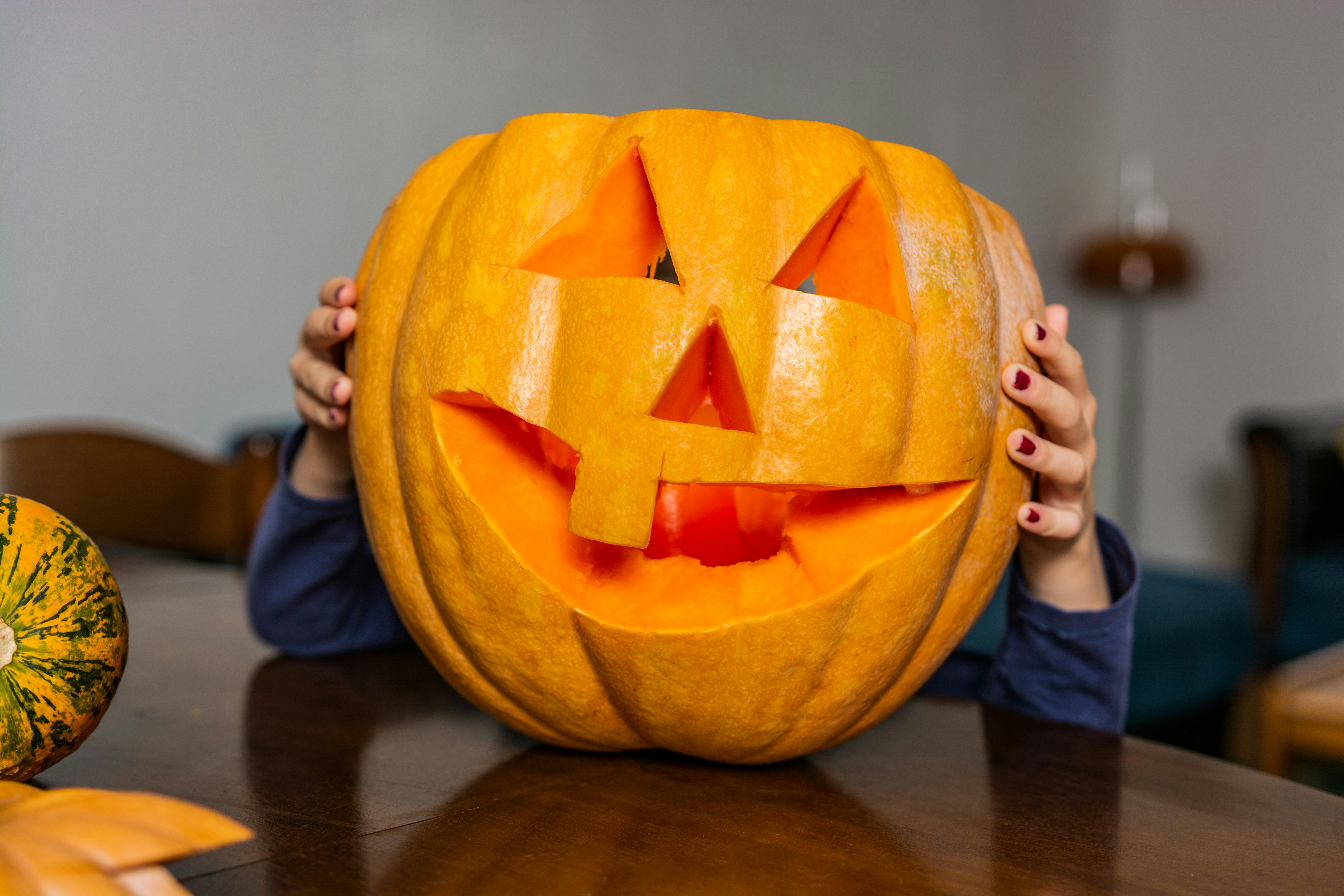 Child get ready for Halloween party