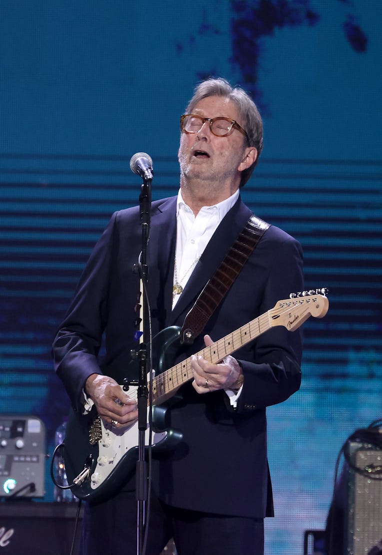 LONDON, ENGLAND - MARCH 03: Eric Clapton attends the Music For Marsden 2020 at The O2 Arena on March...