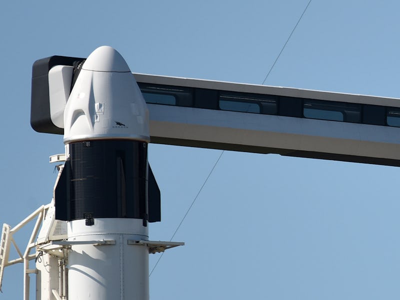 FLORIDA, UNITED STATES - SEPTEMBER 15: A Falcon 9 rocket and a Crew Dragon capsule stand ready to la...