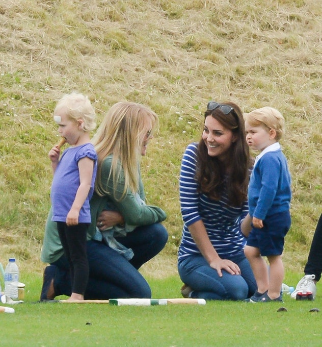 Kate Middleton enjoys a mom chat. 