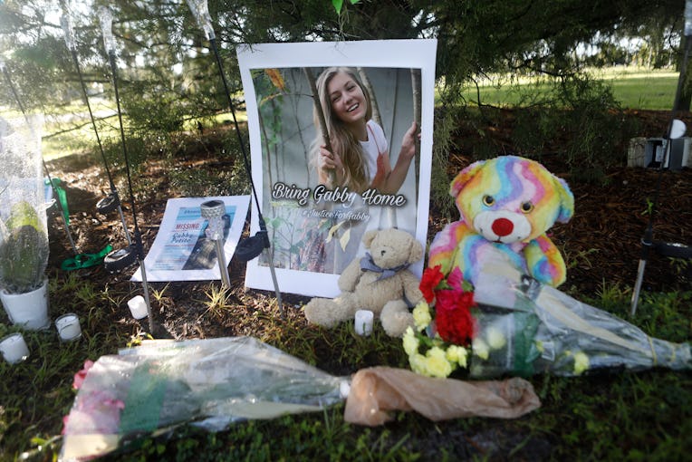 NORTH PORT, FL - SEPTEMBER 20: A makeshift memorial dedicated to missing woman Gabby Petito is locat...