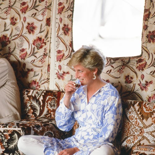 Prince and Princess of Wales, Middle East Tour November 1986, picture shows Princess Diana enjoys an...