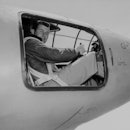 Captain Charles E Yeager is in the cockpit of the Bell X-1 supersonic research aircraft, Muroc Army ...