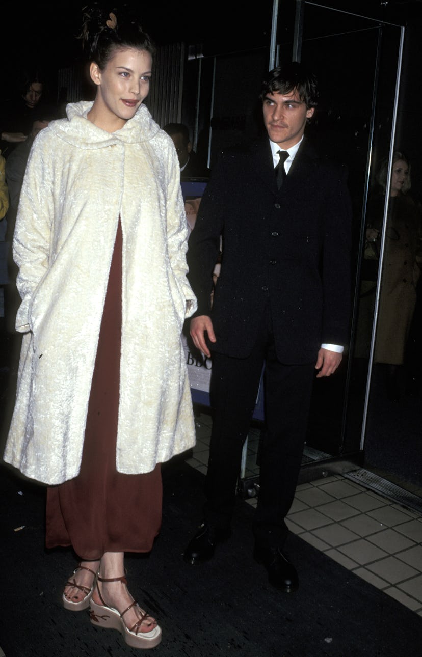 Liv Tyler and Joaquin Phoenix at the Cinema 1 in New York City, New York (Photo by Ron Galella/Ron G...