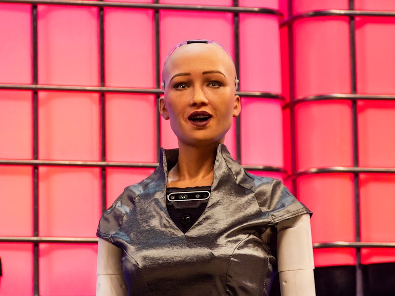 Sophie the robot during the Web Summit 2018 in Lisbon, Portugal on November 7, 2018. (Photo by Rita ...