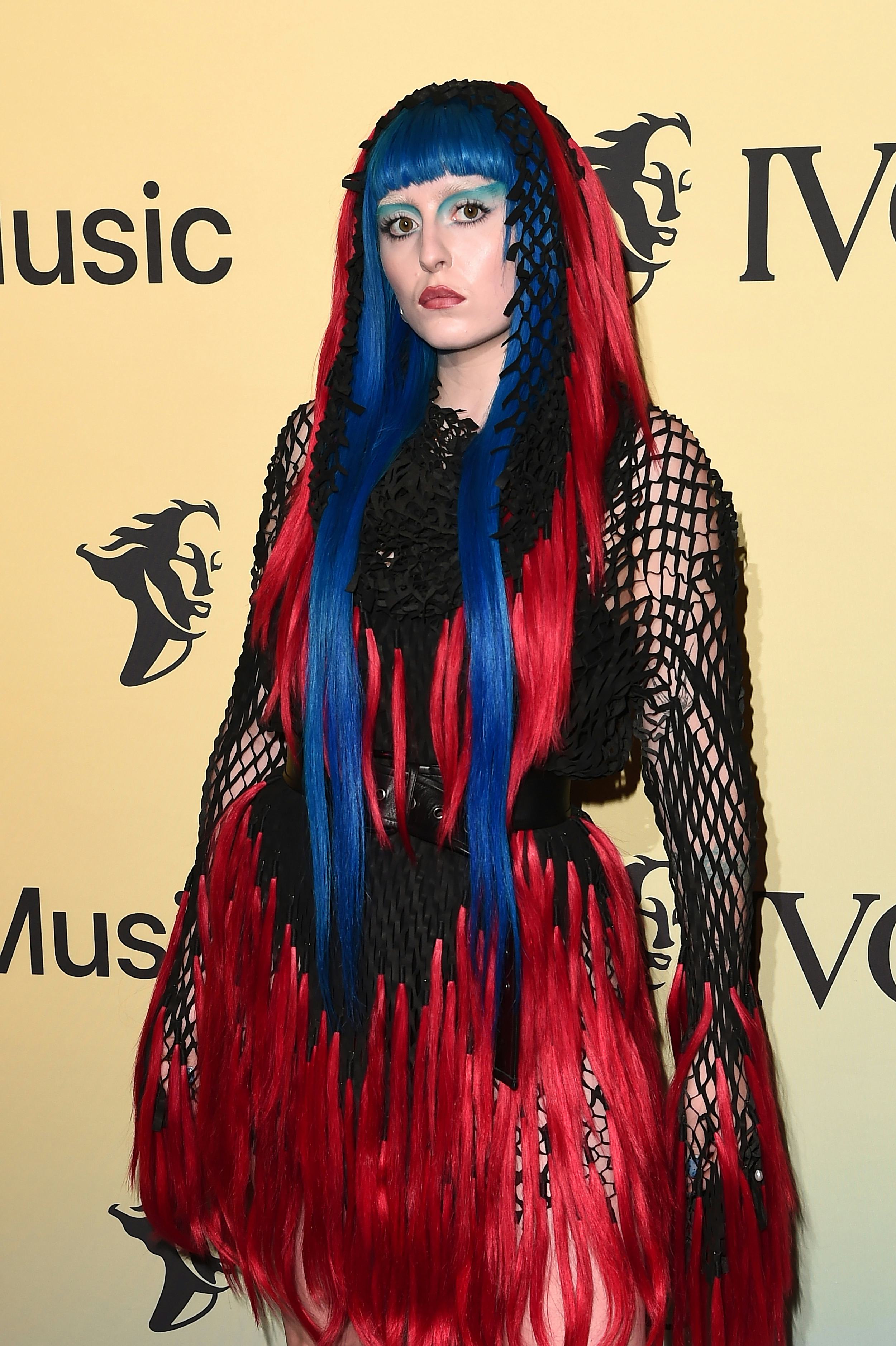 LONDON, ENGLAND - SEPTEMBER 21:  Ashnikko attends the Ivor Novello Awards 2021 at Grosvenor House on...