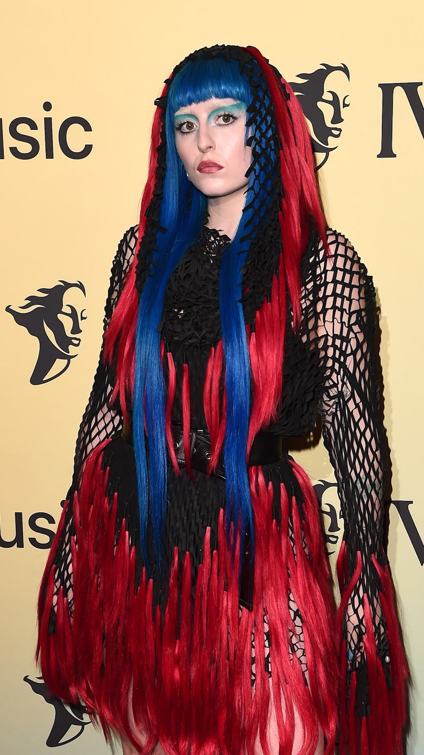 LONDON, ENGLAND - SEPTEMBER 21:  Ashnikko attends the Ivor Novello Awards 2021 at Grosvenor House on...