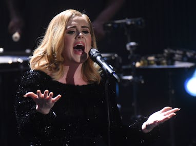 The singer Adele performs on stage during RTL's end-of-year review '2015! Menschen, Bilder, Emotione...