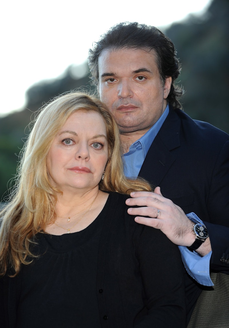 Brittany Murphy's husband Simon Monjack poses with her mom Sharon Murphy for a 2010 photoshoot.