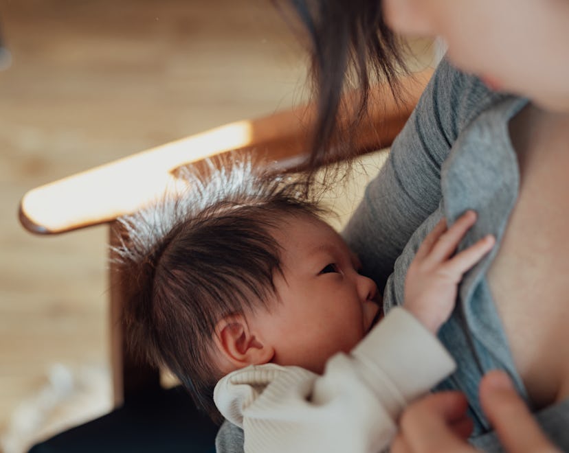 mom breastfeeding her baby