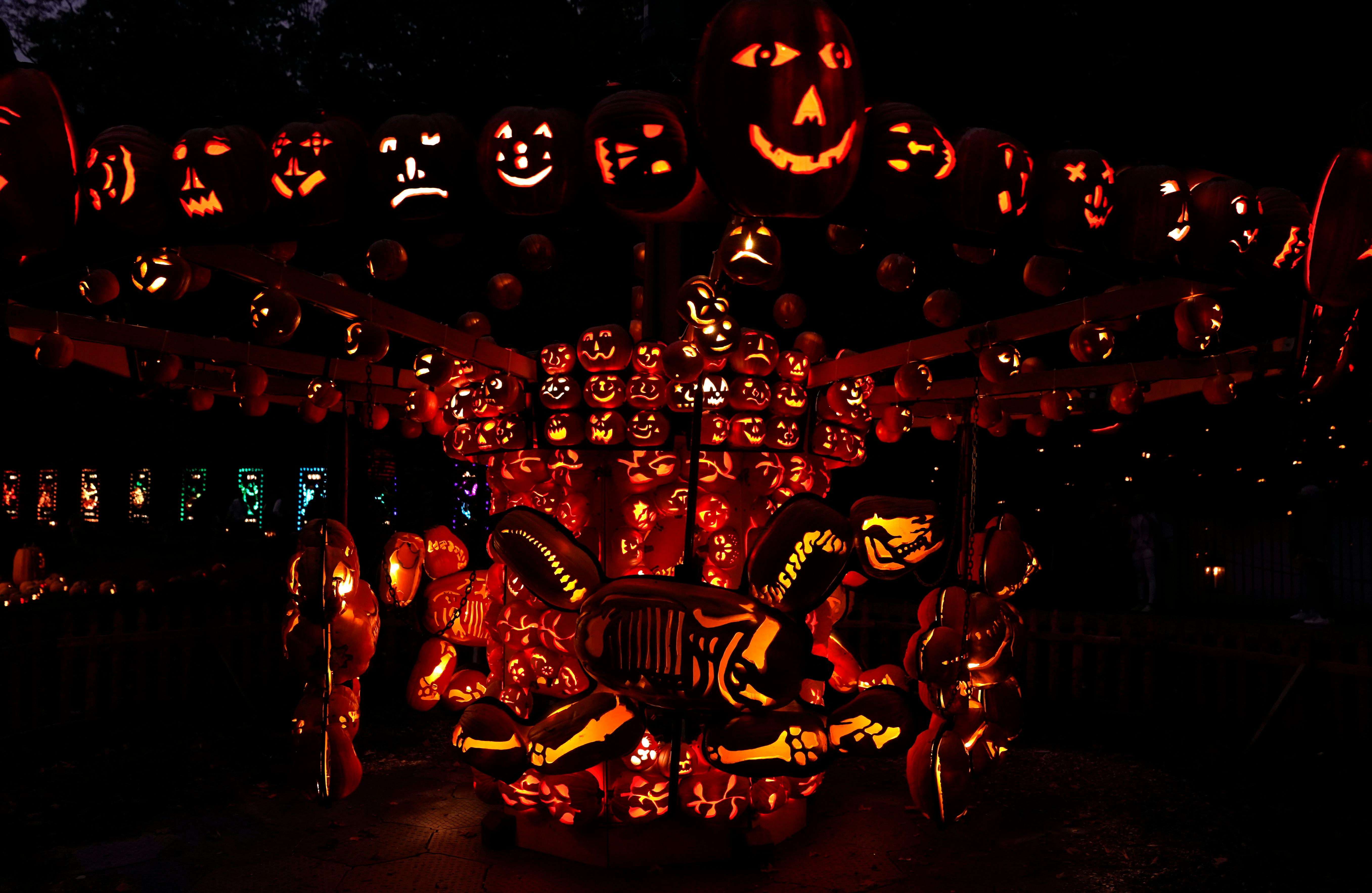 Halloween decorations are seen on display during the Great Jack OLantern Blaze in Croton-on-Hudson, ...