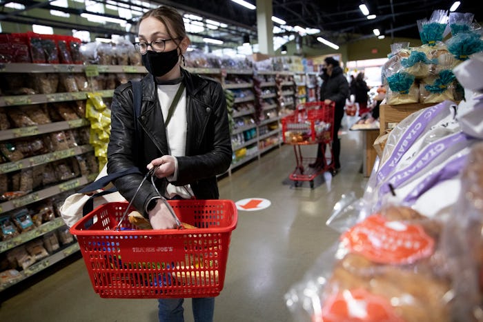 woman shopping at trader joe's