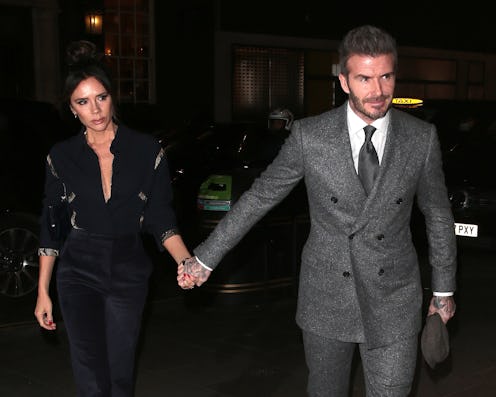 LONDON, ENGLAND - JANUARY 07: Victoria and David Beckham seen attending GQ Dinner during LFWM Januar...
