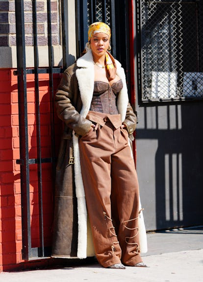 NEW YORK, NEW YORK - JULY 10: Rihanna is seen set for a music video on July 10, 2021 in New York Cit...