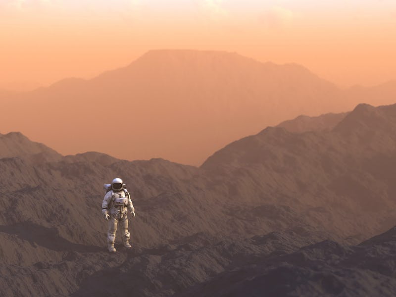 Astronaut exploring Mars